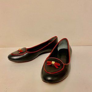 Tory Burch Black and Red Leather Flats Size 6 (36)
